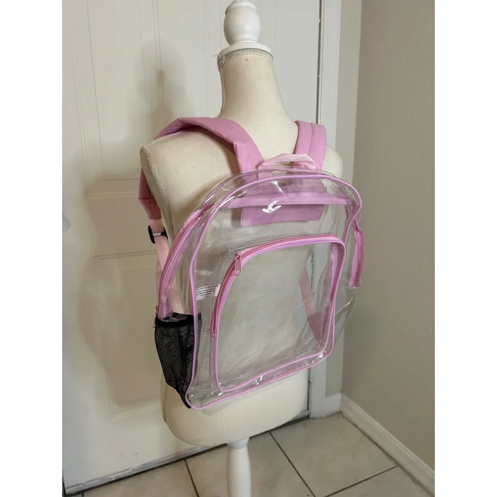 NWOT Clear Backpack Stadium Approved - Clear Mini Backpack Heavy Duty Pink